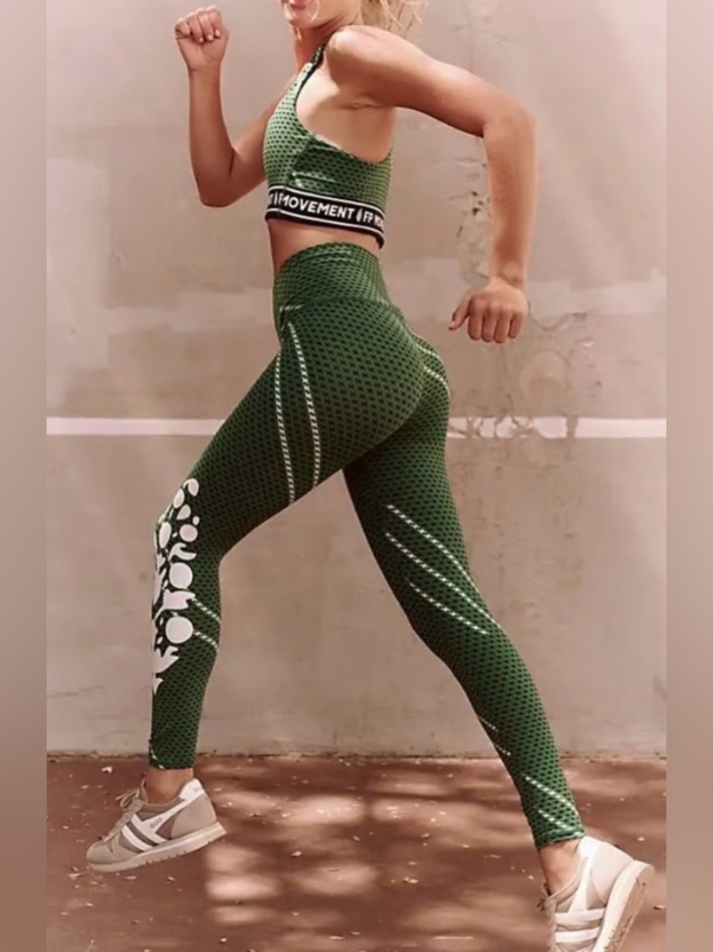 NWOT - Free People FP Movement Never Better Logo Leggings - Heritage Green - S